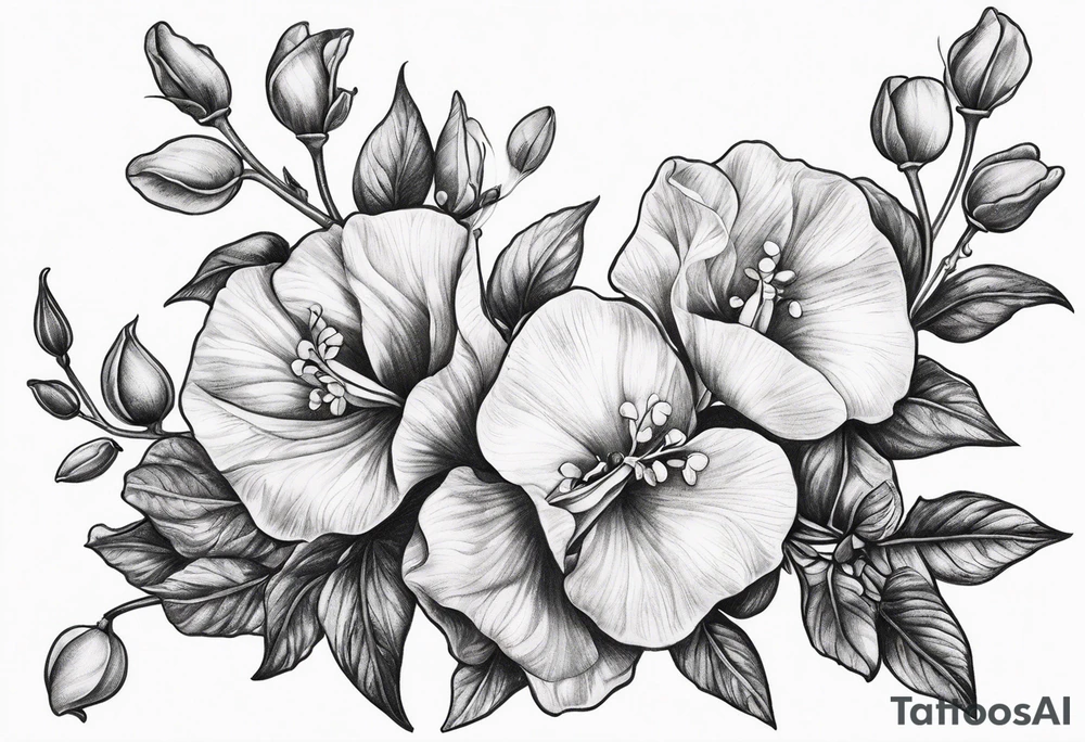 sweet peas vine design tattoo idea