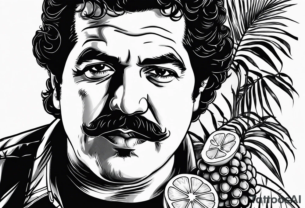 Pablo Escobar eating fruit tattoo idea
