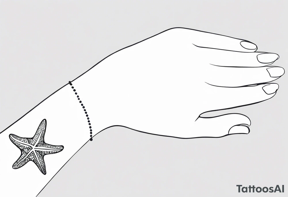 Dainty and delicate Shell/starfish wrist tattoo tattoo idea