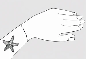 Dainty and delicate Shell/starfish wrist tattoo tattoo idea