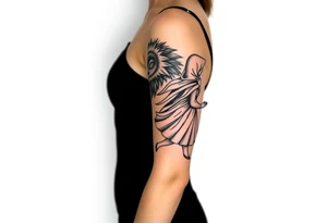 Big bad wolf running behind little red riding hood tattoo idea