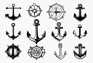 cool hooks/anchors that mix with my name finn tattoo idea