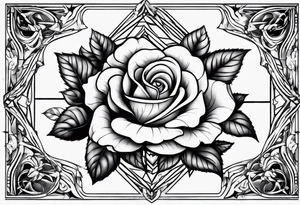 Tesseract with roses and stars tattoo idea