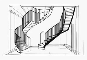 Outline of staircase shape tattoo idea