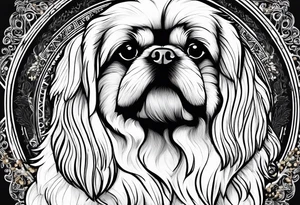 The contour of the face of a pekingese with shih tzu mixed race god. Nothing besides the face. tattoo idea