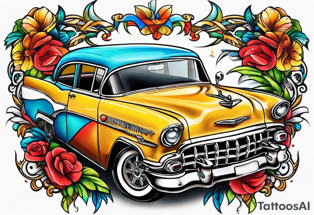 Colorfull macaras with a Cuban vibe tattoo idea