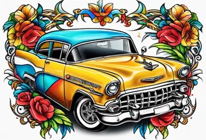 Colorfull macaras with a Cuban vibe tattoo idea