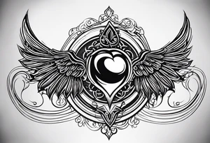 a incubus insignia tattoo. the tattoo needs to have a heart in the center. i want the whole tattoo to look sharp and sharp. tattoo idea