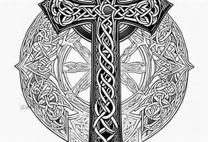 Celtic cross and sword tattoo idea
