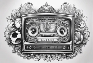 Music, god, art, family, football tattoo idea