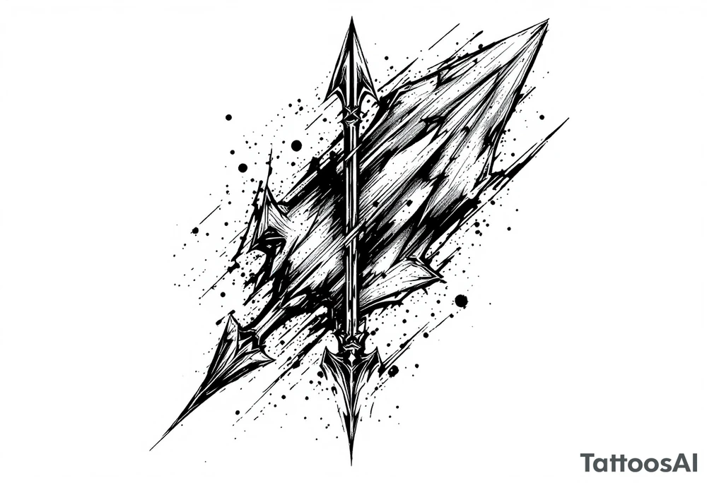 an arrow that look down tattoo idea