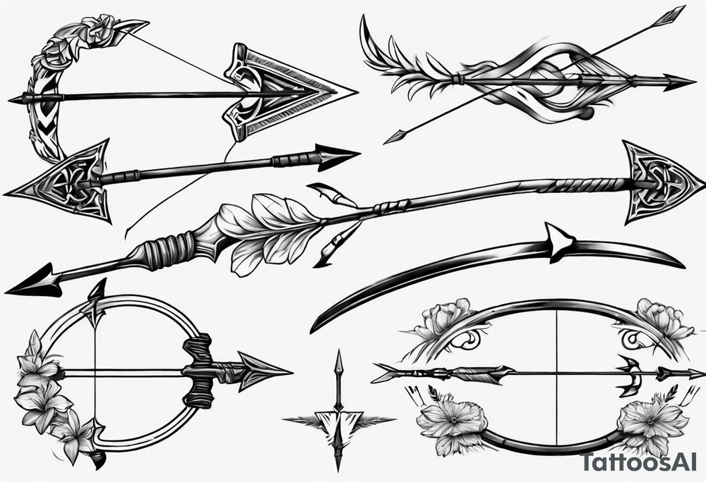 english long bow arrow tattoo idea