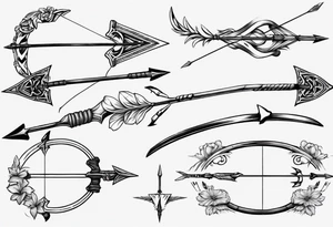 english long bow arrow tattoo idea