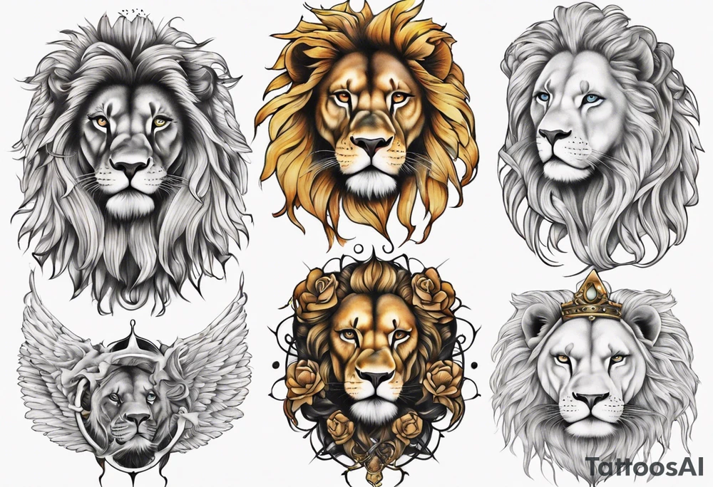 Half lion Half godess tattoo idea