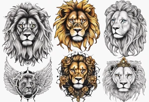 Half lion Half godess tattoo idea
