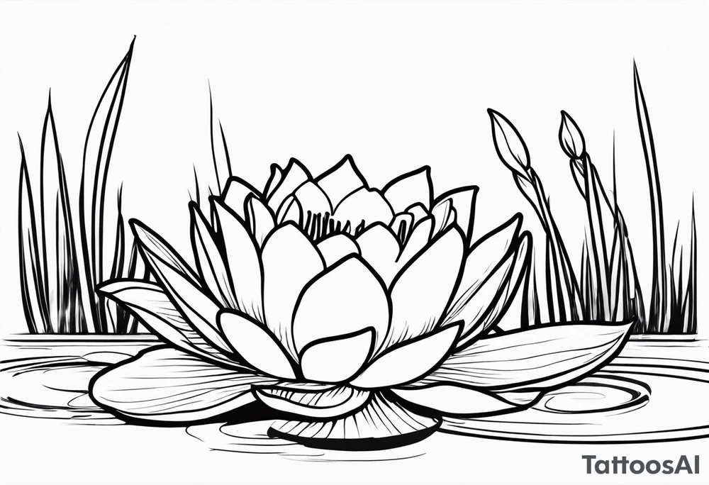 a waterlily and a gladiolus with the name anne tattoo idea