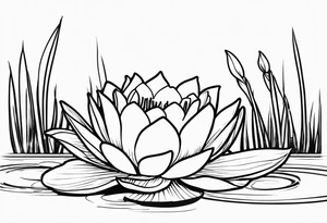 a waterlily and a gladiolus with the name anne tattoo idea