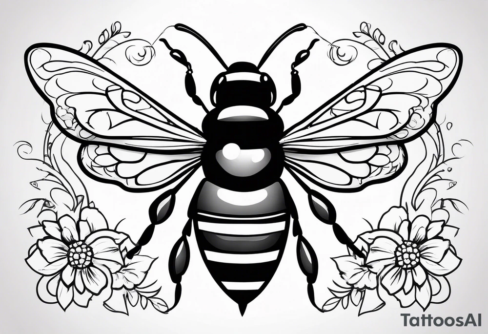 tattoo of mother bee tattoo idea