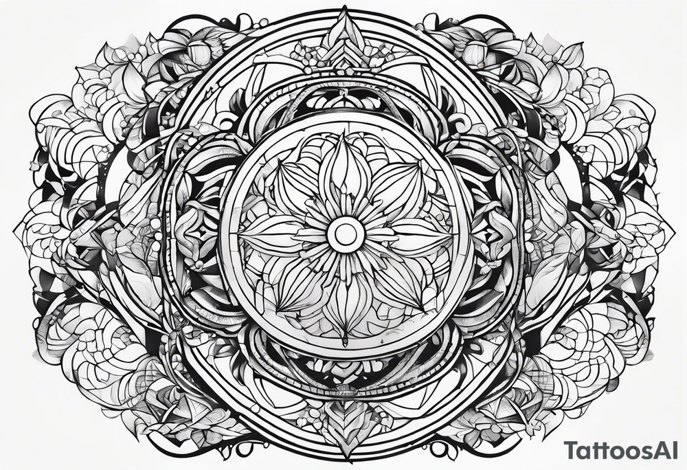 ocean, géométric tattoo idea
