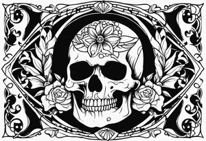 Skull written memento mori sleeve tattoo design tattoo idea