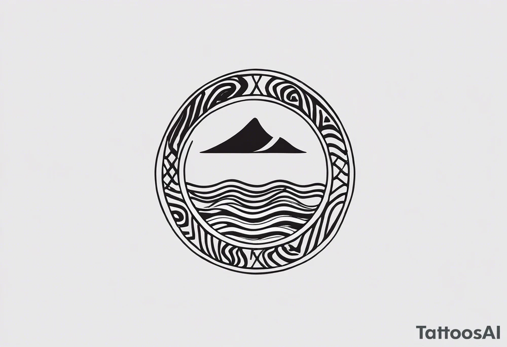 a simple easily drawn logo for a bikini brand called Yaraí. In Tupi, an indigenous language of Brazil, "Yaraí" translates to "lively waters."
 Simple logo and unique design symbolizing the meaning "lively waters" . Spiral included in the logo tattoo idea