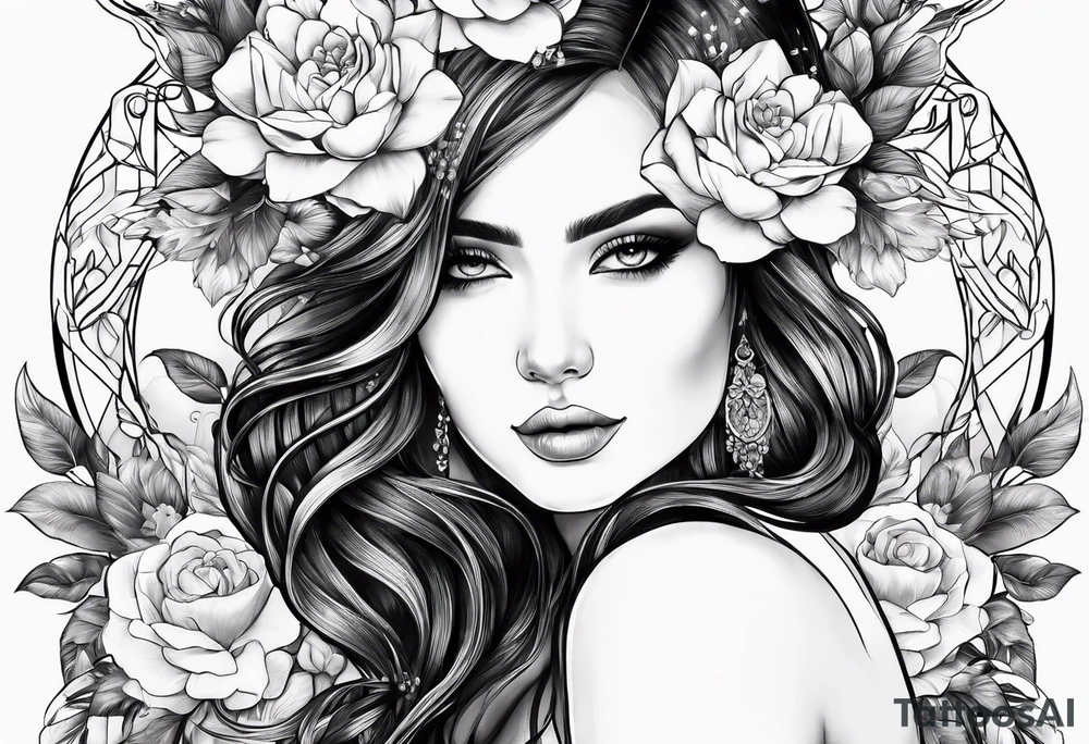 "Love yourself first"  with flowers tattoo idea