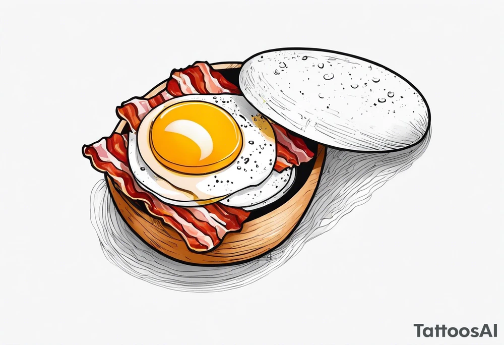 Egg with bacon tattoo idea