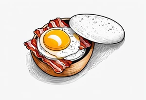 Egg with bacon tattoo idea