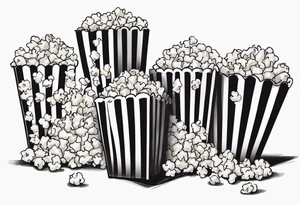 Popcorn box with vertical stripes tattoo idea