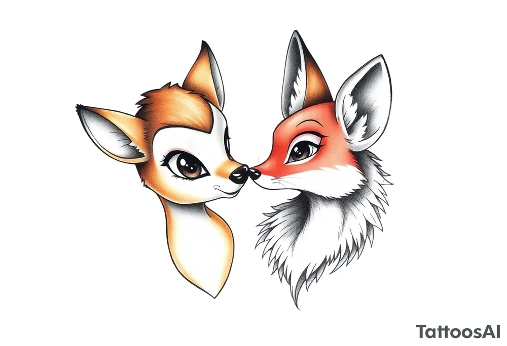 Disney bambi and disnesy fox tattoo tattoo idea