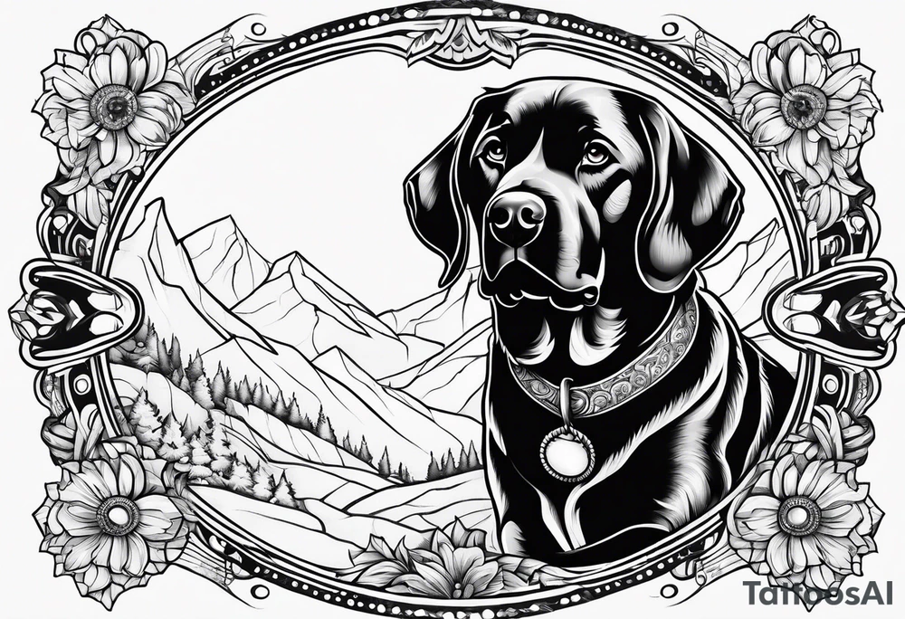 a beautiful dog tattoo idea