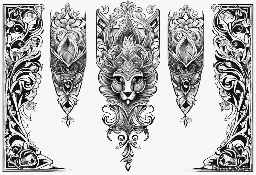 Filagree leg tattoo negative tattoo idea