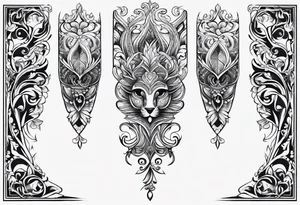 Filagree leg tattoo negative tattoo idea