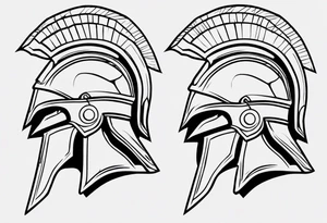 ultra-fine line linework vector of a spartan from the side tattoo idea