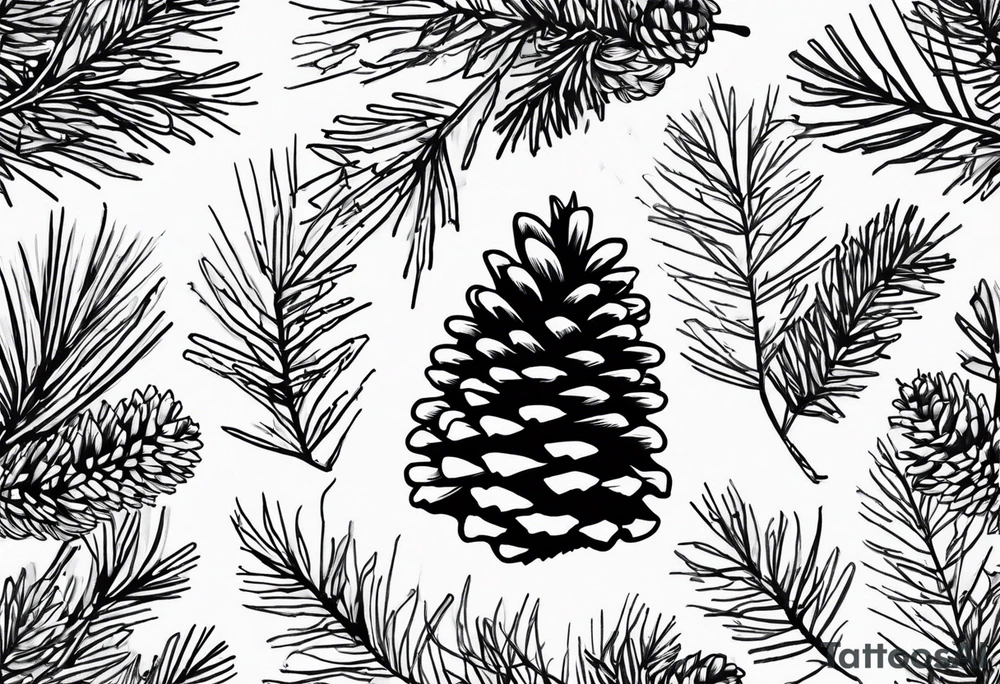 Pine cone with pine trees on top of it tattoo idea