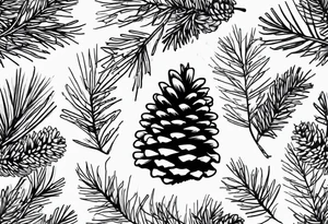 Pine cone with pine trees on top of it tattoo idea