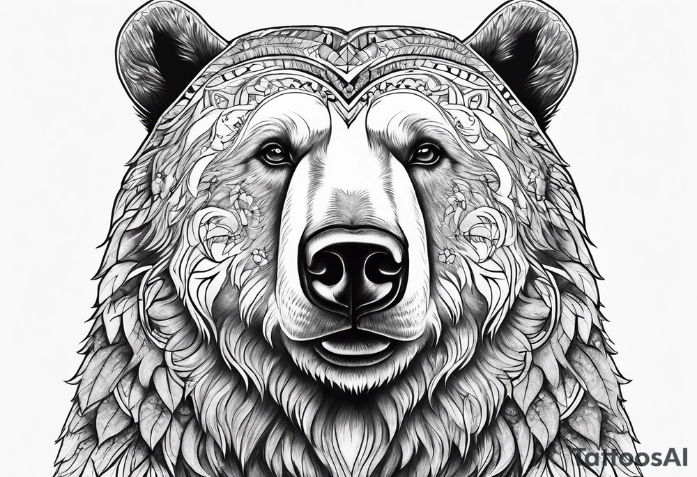 Standing snow bear tattoo idea