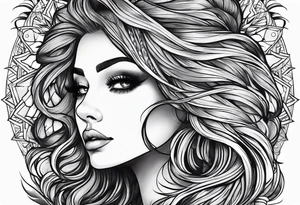 a sun with hair tattoo idea