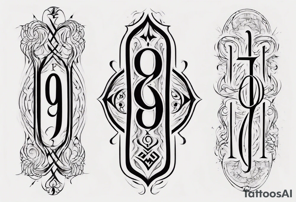 number 9. ambigram

Tall and thin tattoo idea