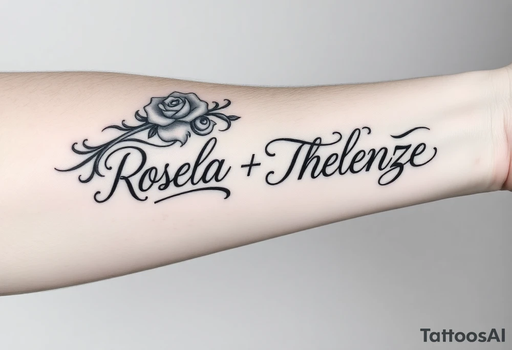 Combine the names rosela dashi and thellenze for a tattoo tattoo idea