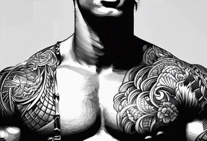Handsome musculine tattoo idea