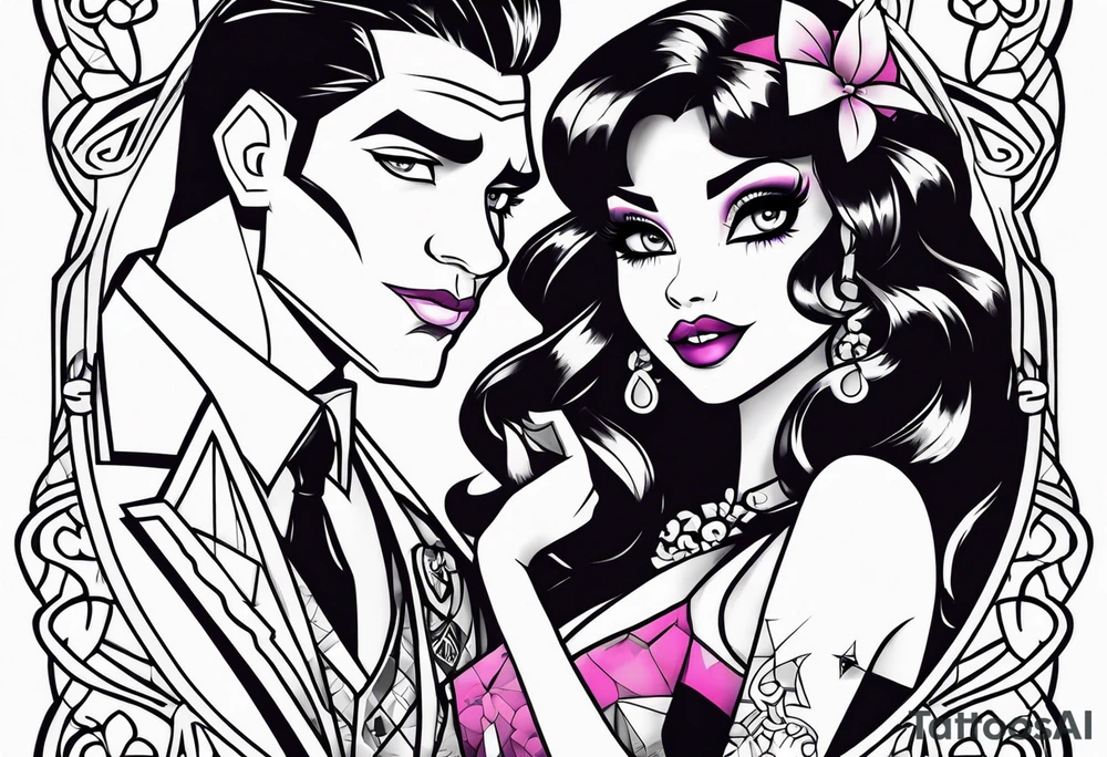 Clawd and Draculaura monster high tattoo idea