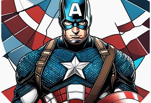 Une épee transperce le bouclier de Captain America tattoo idea