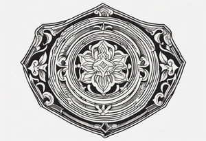 shadows inside a shield shape tattoo idea