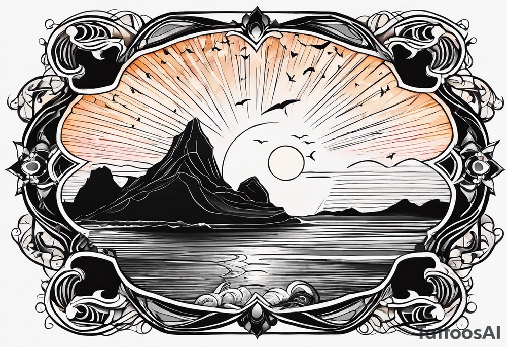 Simple tattoo of a sunset with the inscription Memento mori
I want to put it on my knee tattoo idea