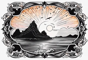 Simple tattoo of a sunset with the inscription Memento mori
I want to put it on my knee tattoo idea