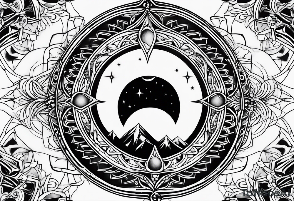 sacred moon tattoo idea