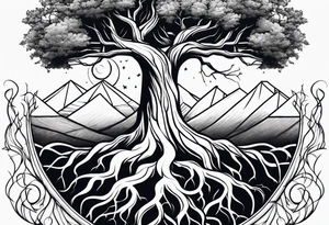 Tree and roots tattoo idea