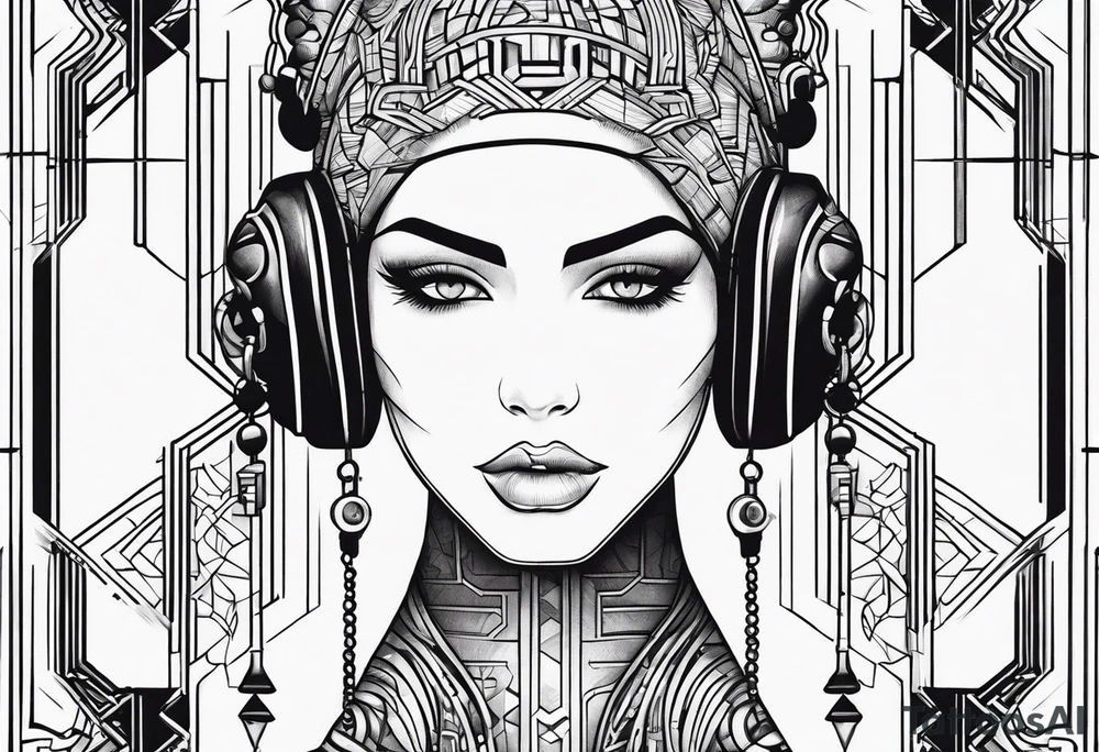 circuit tracks under ear tattoo idea