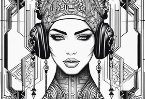 circuit tracks under ear tattoo idea